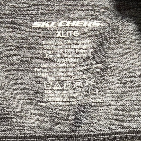 Skechers Womens XL Gray Racerback Sports Bra Gym Workout Fitness FITS SMALL MEZ - Picture 3 of 3